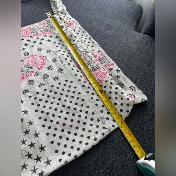 FREE PEOPLE Shoulder Tote Shopping Bag Floral Black Pink Sheer Boho - Picture 6 of 7